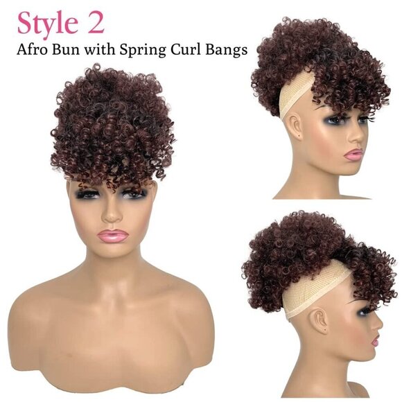 Afro Puff Ponytail Extensions Synthetic Curly Drawstring Hair Updo for Black Wom main image 6